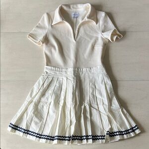 SAYLOR Cream Mini Dress with Navy Trim